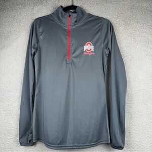 Scarlet & Gray Top Womens Medium Gray The Ohio State Pullover with Thumbhole